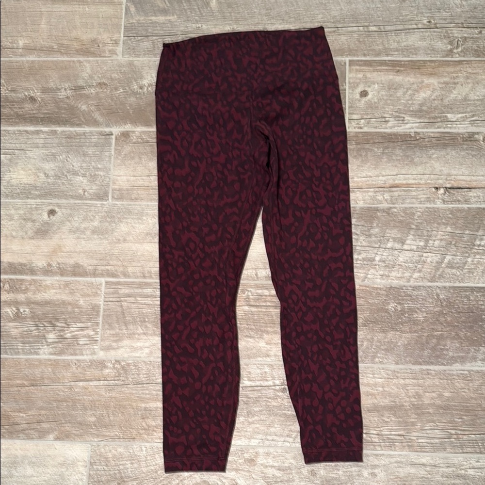 Lululemon align high Waisted Burgundy Leopard Leggings
